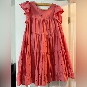 Simply Southern Orange and Pink Flutter Sleeve Sundress